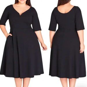 City Chic Black Midi Dress
